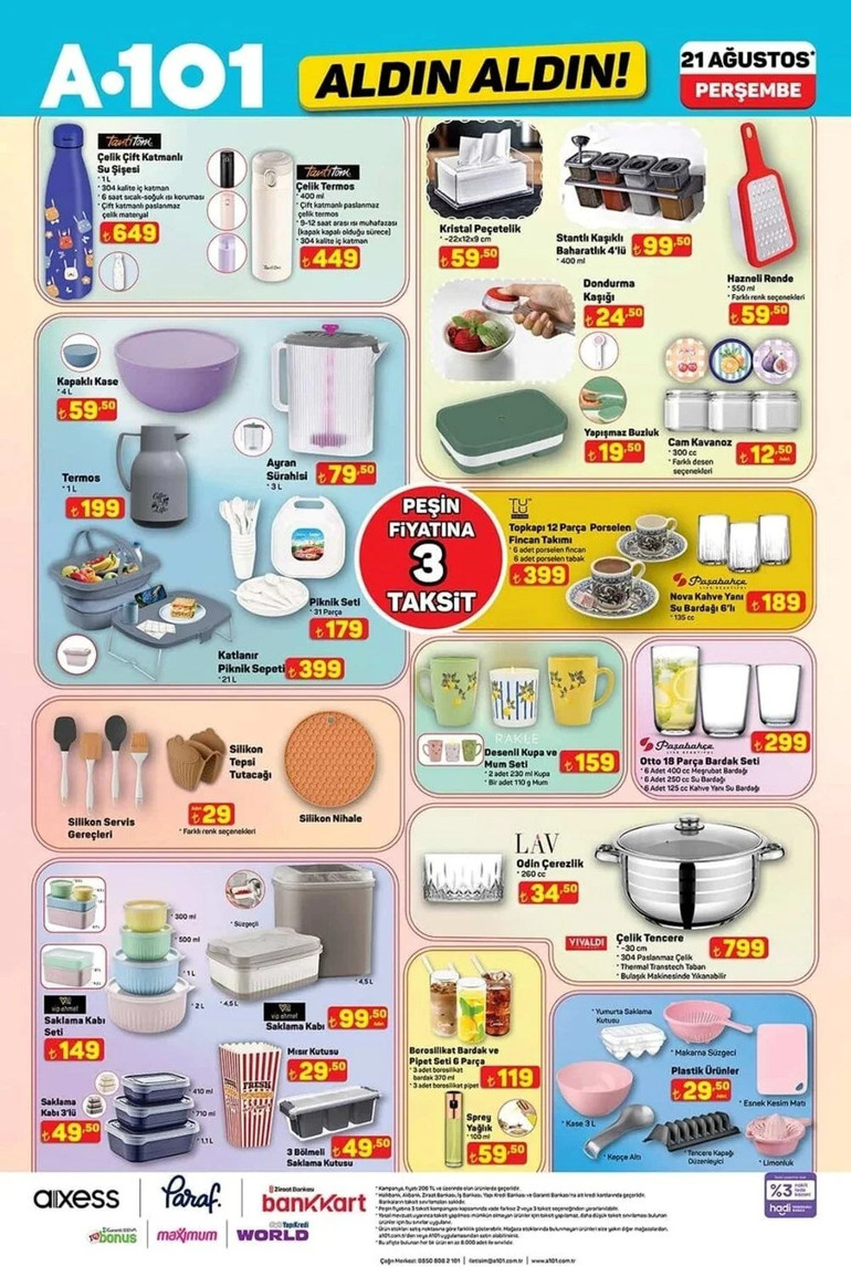A101 Aldın Aldın 21 Ağustos Fırsat Kataloğu Yayında! İşte A101'in İndirimli Ürünler Listesi... resim: 6