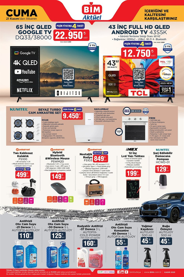 BİM Marketlerin İndirim Yağmuru: 21 Kasım Cuma Gününe Özel BİM İndirim Kataloğunda Yok Yok resim: 0