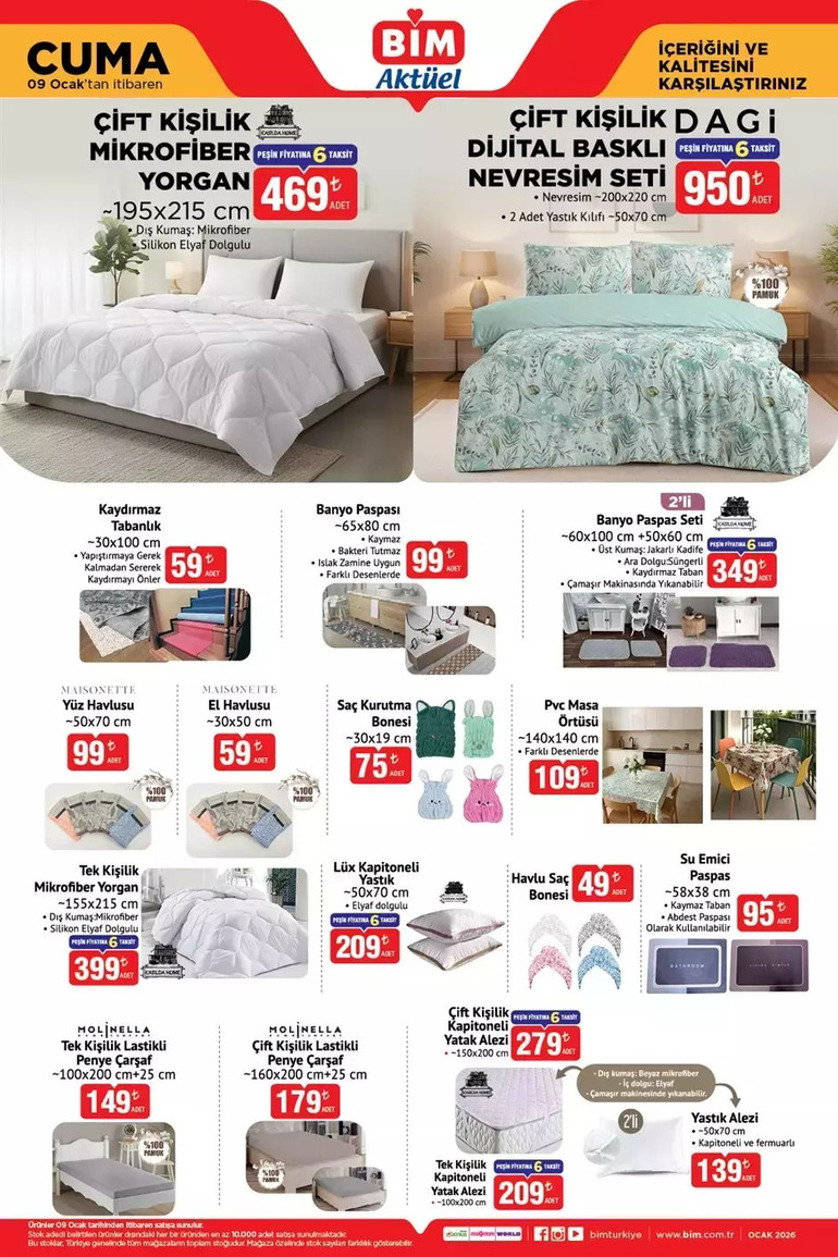 BİM Marketlerinde İndirim Yağmuru Başladı! BİM'in 6 Ocak Salı ve 9 Ocak Cuma Kataloğunda Yok Yok resim: 6