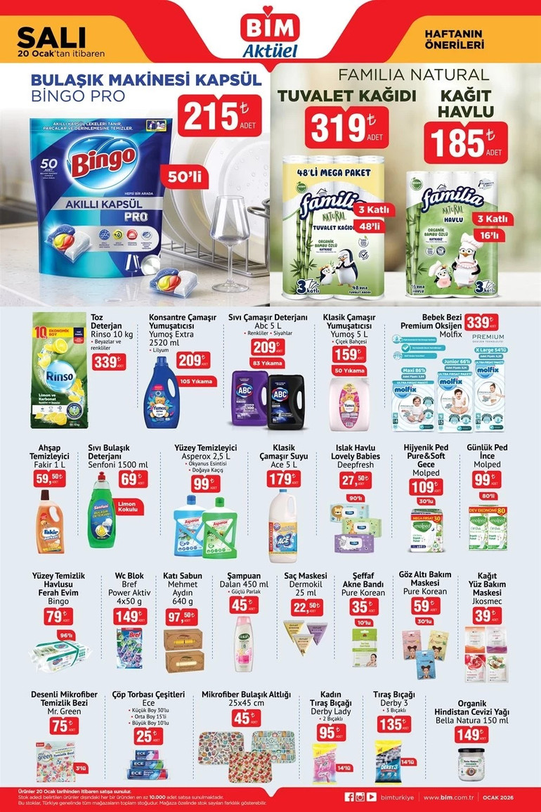 BİM Salı ve Cuma Gününe Özel Aktüel Kataloğunu Yayımlandı! İşte 20-23 OCAK BİM Aktüel Kataloğu... resim: 0