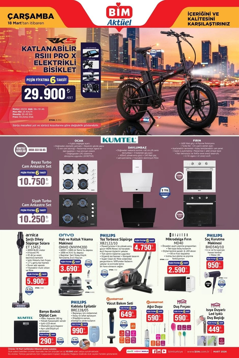 BİM Aktüel 18-20 Mart 2026 Kataloğu Yayınlandı! Elektrikli Bisiklet ve Dev İndirimler BİM’de! resim: 3