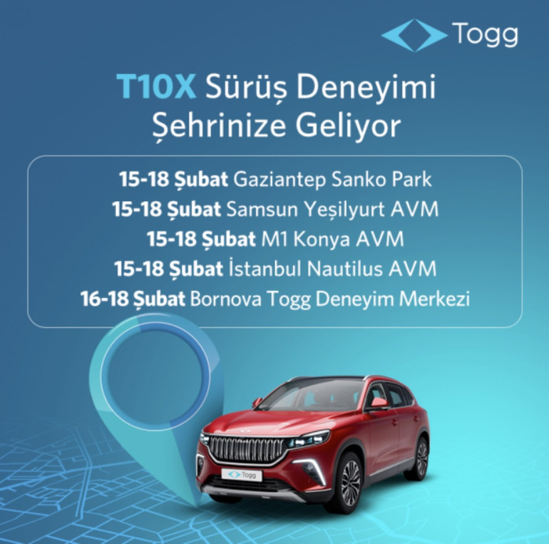 TOGG yeni haftanın test sürüş illerini açıkladı! T10X yeni haftada hangi illerle buluşacak?   resim: 0