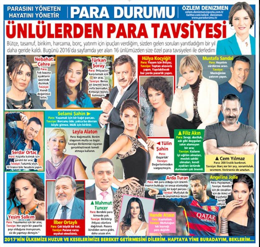 Ünlülerden para tavsiyeleri!
