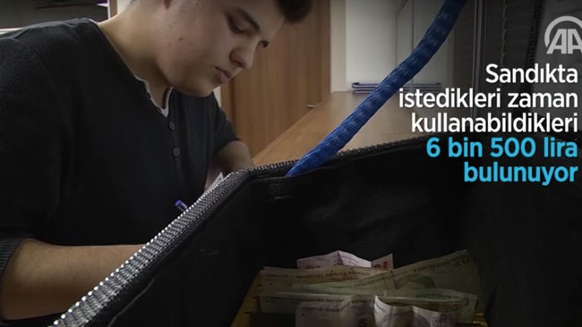 Bu okulda öğrenciler ihtiyaçlarını sandıktan karşılıyor!