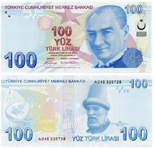 100 Lira arkasında Bestekâr Buhurizade Mustafa Efendi