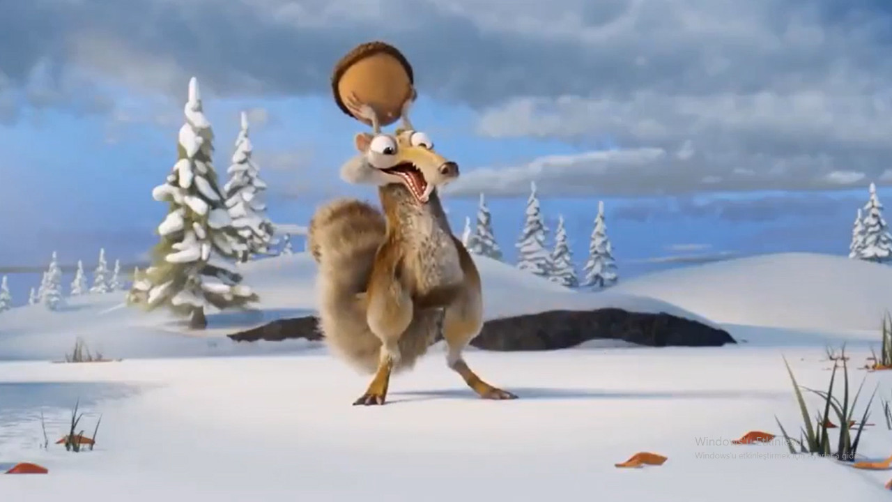 Scrat sonunda meşe palamuduna kavuştu