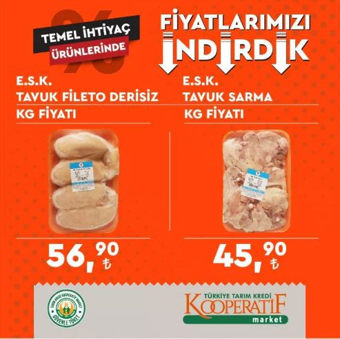 İşte Tarım Kredi Marketleri'ndeki yeni fiyatlar