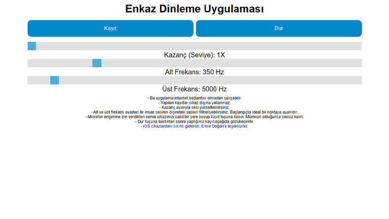 Depremzedeler İçin Hayati Önem Taşıyan İnternet Siteleri/ENKAZ DİNLEME UYGULAMASI