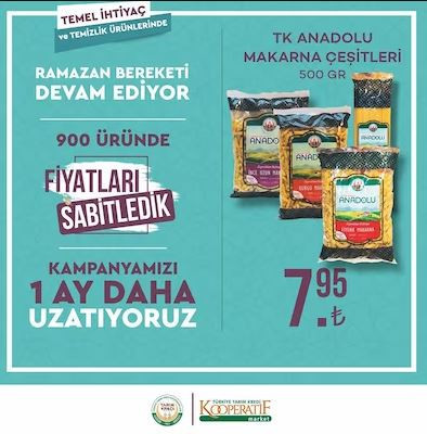 Tarım Kredi Kooperatif Marketlerinde kampanya devam ediyor