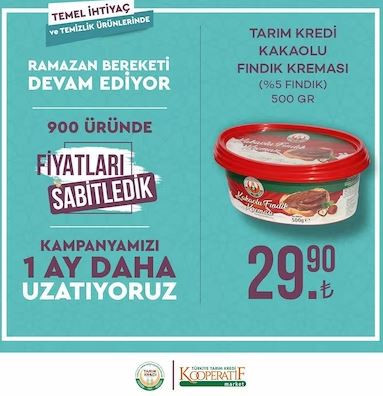 Tarım Kredi Kooperatif Marketlerinde kampanya devam ediyor