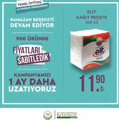 Tarım Kredi Kooperatif Marketlerinde kampanya devam ediyor