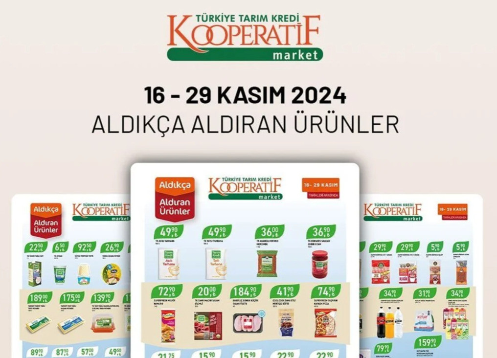 Tarım Kredi Kooperatif Market'ti Temel Ürünlerde Geçerli 19-29 Kasım İndirim Kataloğunu Yayınladı!
