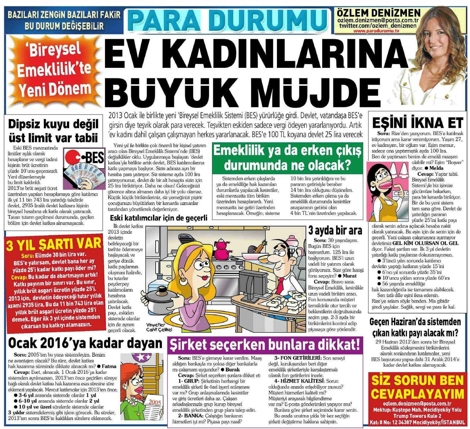 Ev Kadınlarına Büyük Müjde - 03.01.2013