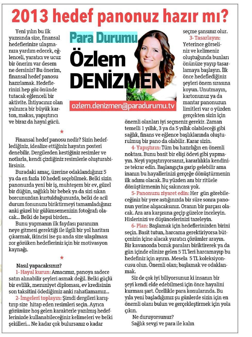 2013 Hedef Panonuz Hazır Mı? - 05.01.2013
