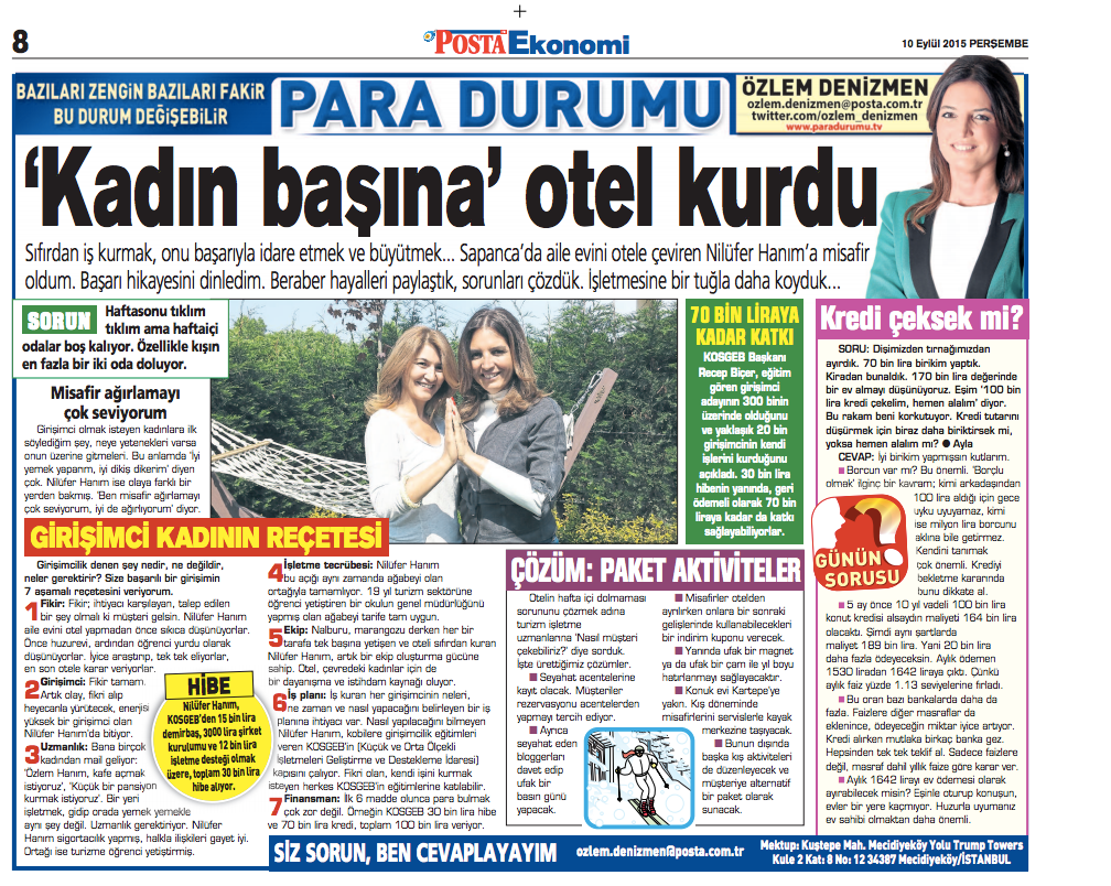 ‘Kadın başına’ otel kurdu