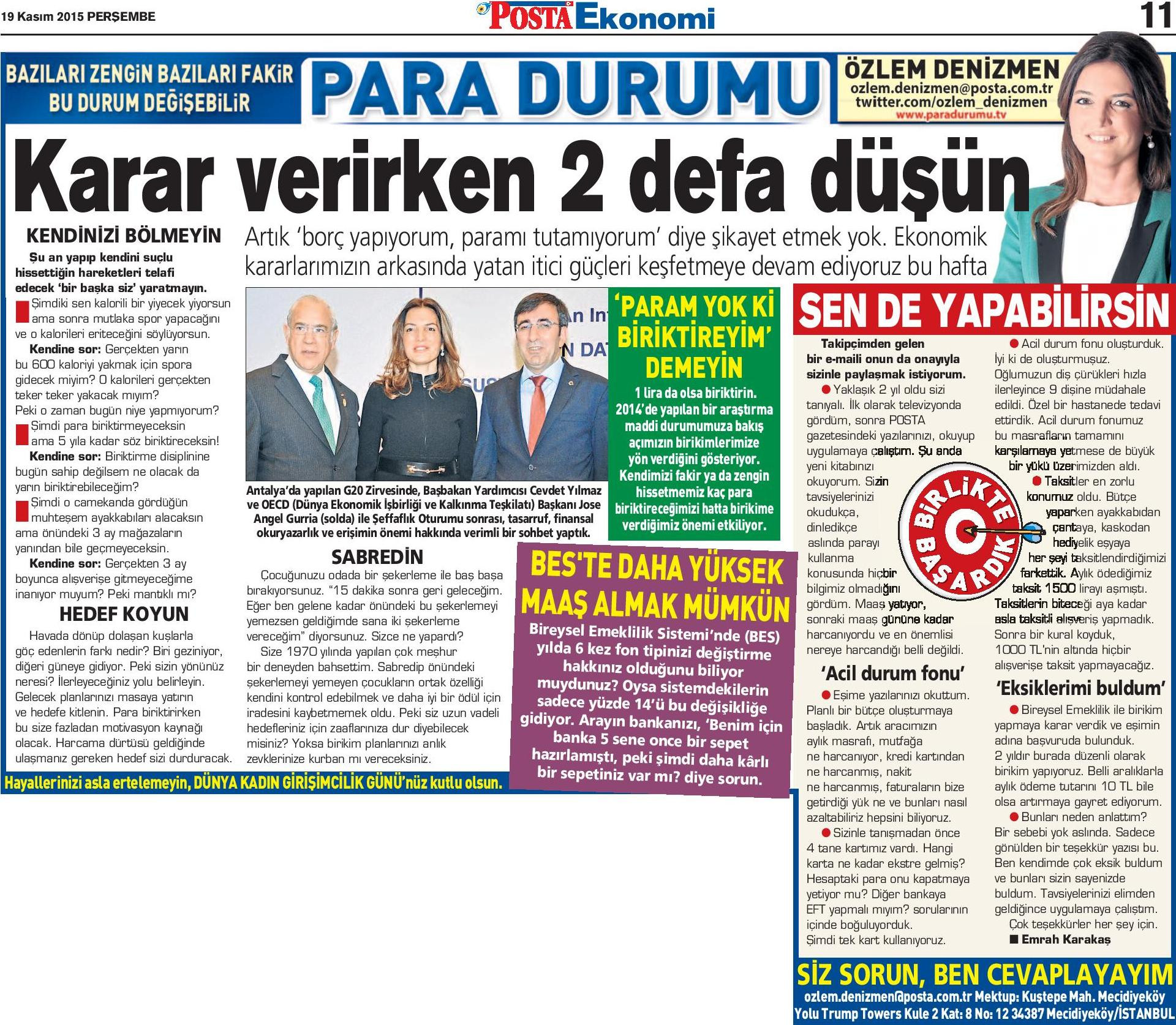Karar Verirken 2 Defa Düşün 19.11.2015